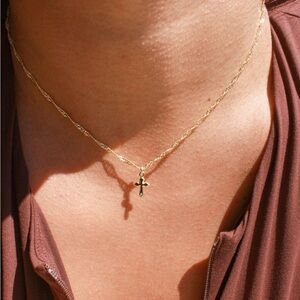 Stamped Gold Filled Cross Twist Necklace